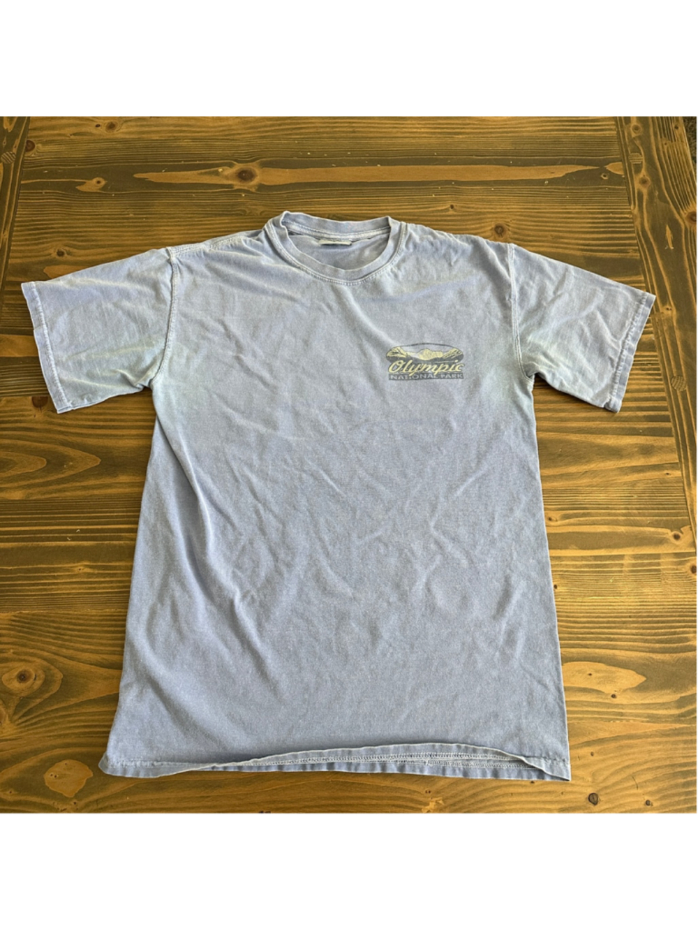 Men's Comfort Colors Olympic National Park T-Shirt S Blue Graphic 100% Cotton